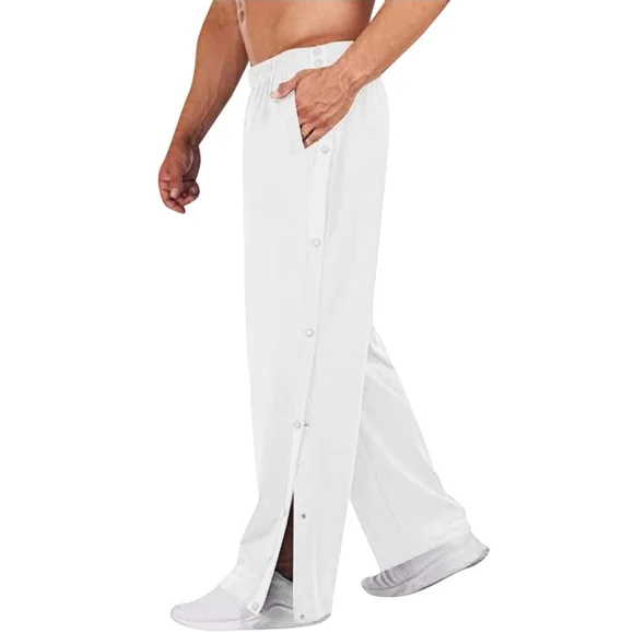 #M29 Nike White Dri-FIT Legs Pants With Side Slit & Button Details,loose Fit. - Picture 1 of 9